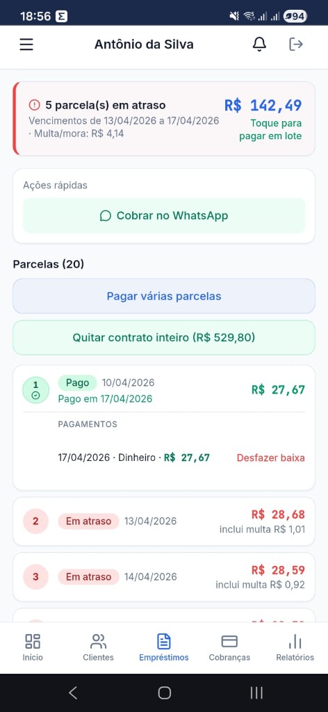 KAPTAH — Resumo de atraso e quitação